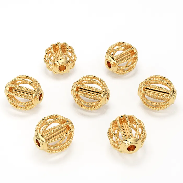 PreStyled Sets Jalvi Co Milgrain Round Solid Gold 14k 18k Designer Handmade Gold Spacer Bead Jewelry Making Supply 525mm PreStyled Sets Jalvi Co Milgrain Round Solid Gold 14k 18k Designer Handmade Gold Spacer Bead Jewelry Making Supply 525mm