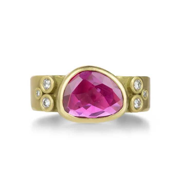 Rings Ananda Khalsa 18k Rose Cut Ruby Ring