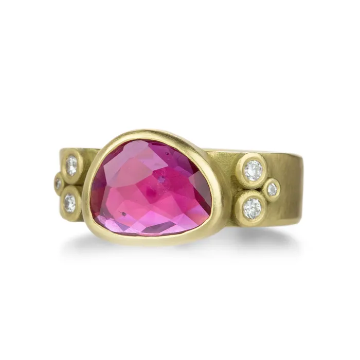 Rings Ananda Khalsa 18k Rose Cut Ruby Ring Rings Ananda Khalsa 18k Rose Cut Ruby Ring
