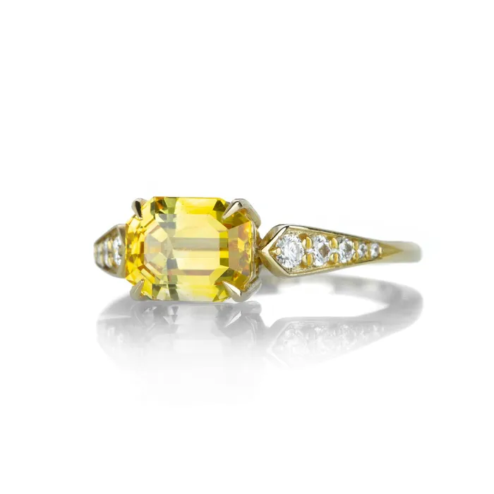 Rings Emerald Cut Yellow Sapphire Ring Alexis Kletjian