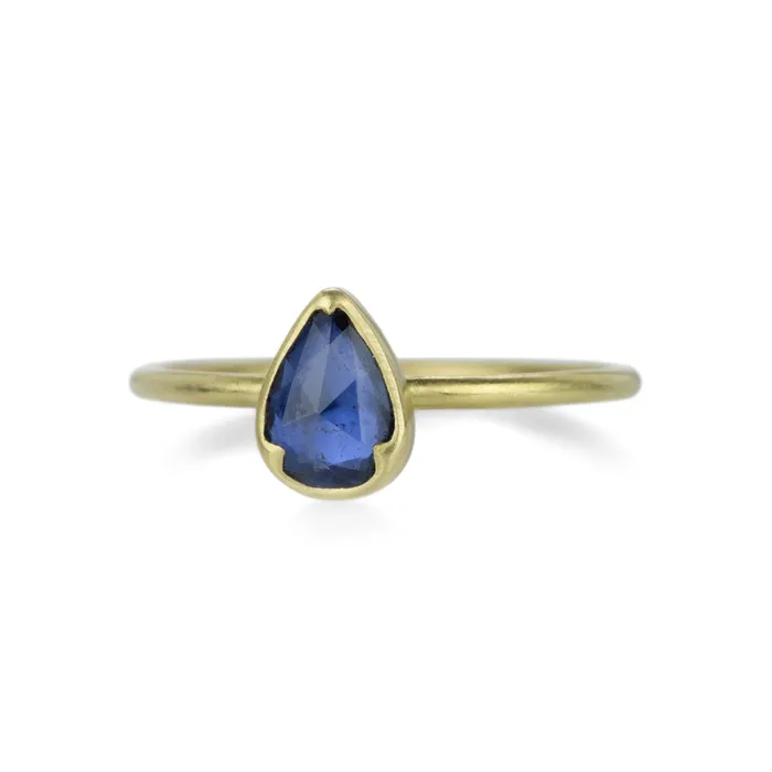 Rings Faceted Pear Shaped Blue Sapphire Ring Gabriella Kiss Rings Faceted Pear Shaped Blue Sapphire Ring Gabriella Kiss