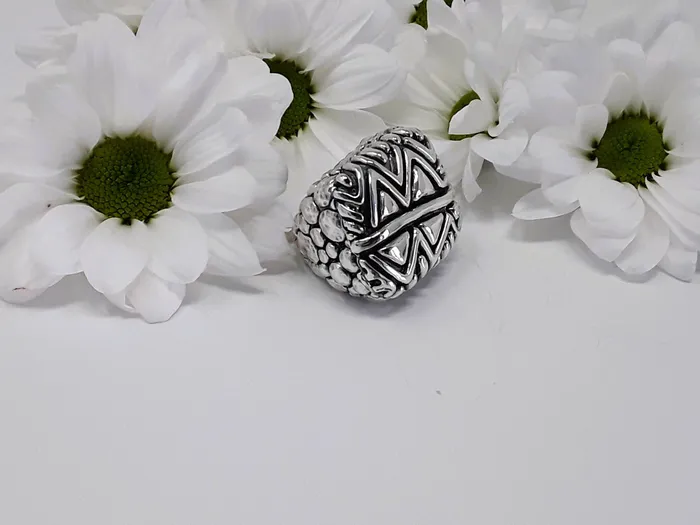 Rings rs7907 Tri Top W Bubble Side Ring dian malouf jewelry made in the usa