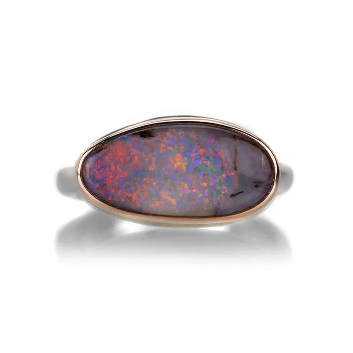 Small Asymmetrical Boulder Opal Ring Jamie Joseph Rings
