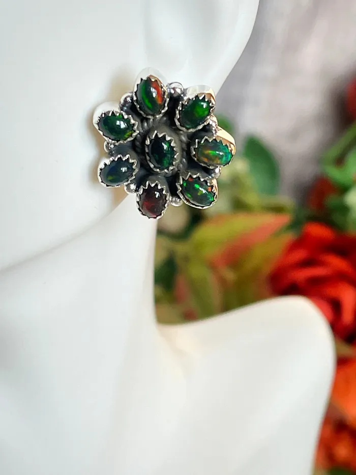 SophiaRene Boutique Earrings Sterling Silver Custom Flower Gem Stud Earrings SophiaRene Boutique Earrings Sterling Silver Custom Flower Gem Stud Earrings