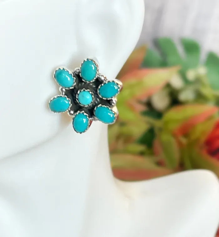 SophiaRene Boutique Earrings Sterling Silver Custom Flower Gem Stud Earrings SophiaRene Boutique Earrings Sterling Silver Custom Flower Gem Stud Earrings
