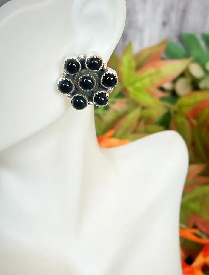 SophiaRene Boutique Earrings Sterling Silver Custom Flower Gem Stud Earrings SophiaRene Boutique Earrings Sterling Silver Custom Flower Gem Stud Earrings