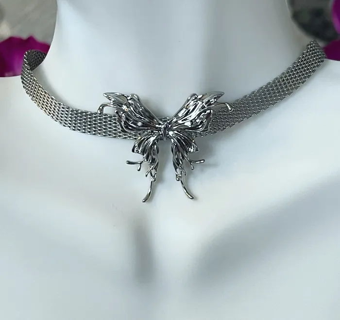 Sophiareneboutiquecom Necklaces Butterfly Charm Necklace Choker