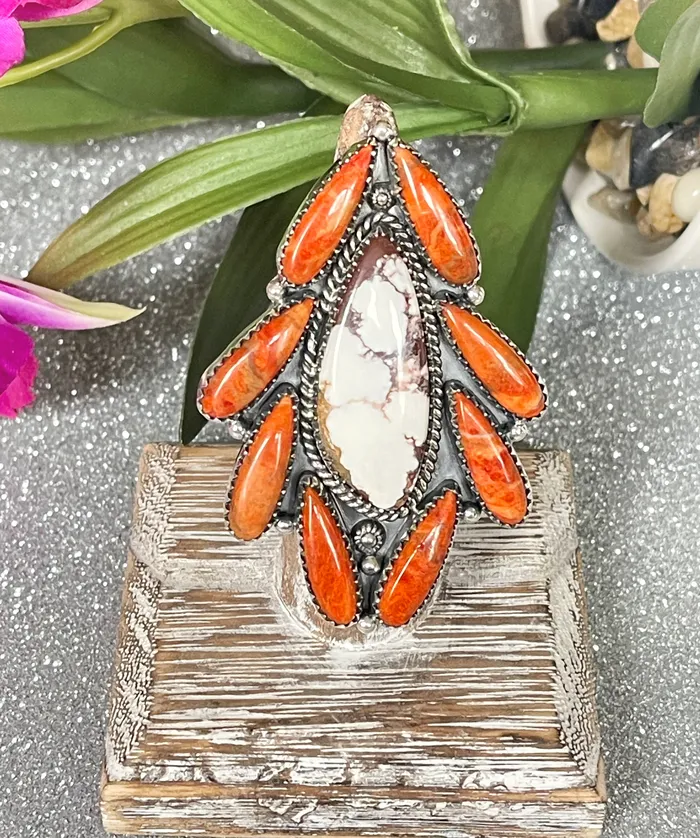 Sophiareneboutiquecom Rings Sterling Silver Custom Sponge CoralWild Hors Ring Sophiareneboutiquecom Rings Sterling Silver Custom Sponge CoralWild Hors Ring