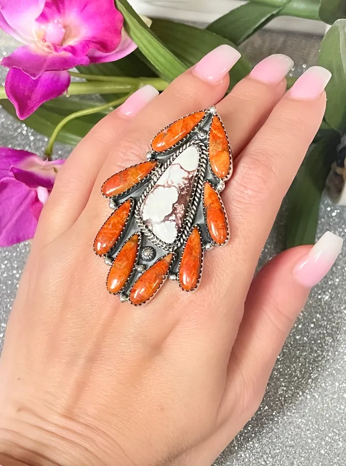 Sophiareneboutiquecom Rings Sterling Silver Custom Sponge CoralWild Hors Ring Sophiareneboutiquecom Rings Sterling Silver Custom Sponge CoralWild Hors Ring