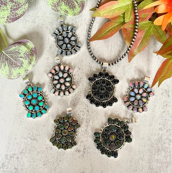 Sterling Silver Custom Multi Stone Statement Pendants SophiaRene Boutique Rings Sterling Silver Custom Multi Stone Statement Pendants SophiaRene Boutique Rings