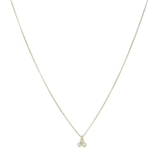 Teeny Triple Diamond Pendant Necklace Marian Maurer Necklaces