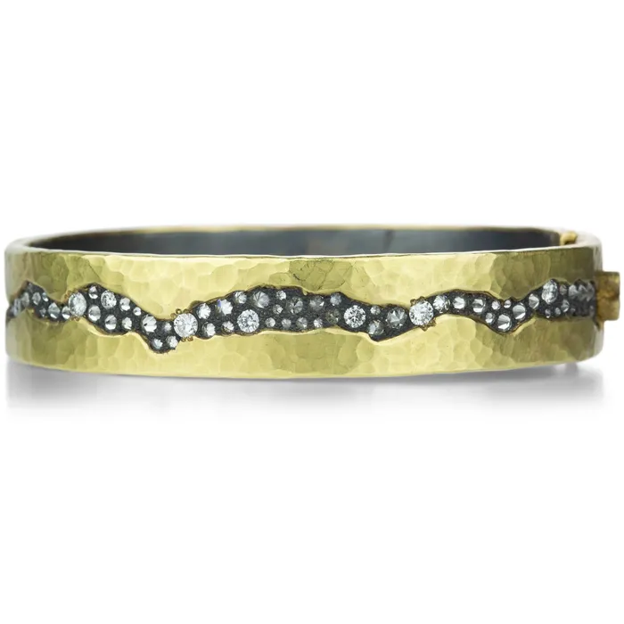 Todd Pownell PreStyled Sets 18k Bangle with Diamond Fissure