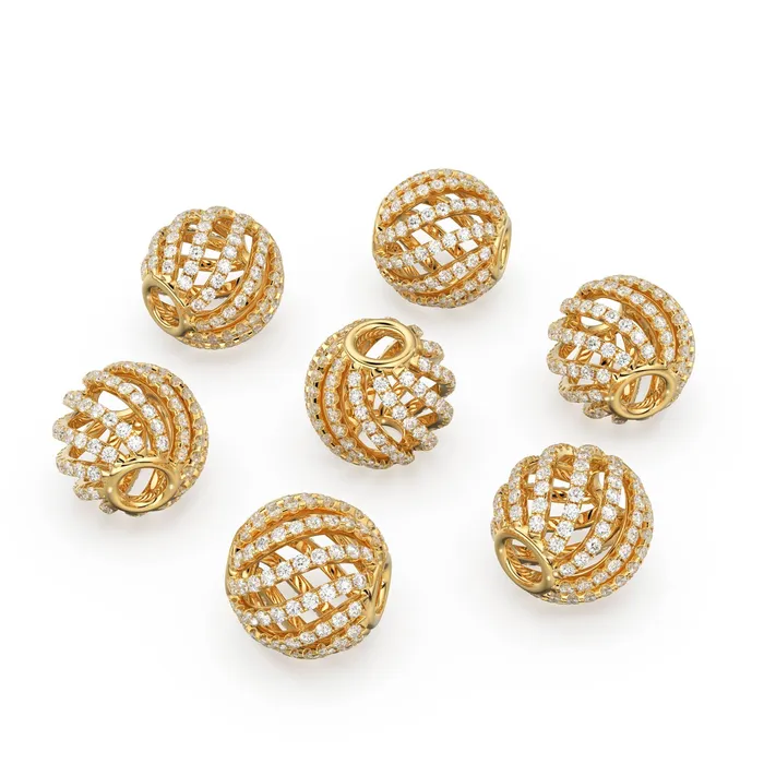 Twisted Spiral Caged14k 18k Solid Gold Spacer Finding Bead Diamond Spacer Diamond Finding Solid Gold Bead 10mm Jalvi Co PreStyled Sets Twisted Spiral Caged14k 18k Solid Gold Spacer Finding Bead Diamond Spacer Diamond Finding Solid Gold Bead 10mm Jalvi Co PreStyled Sets