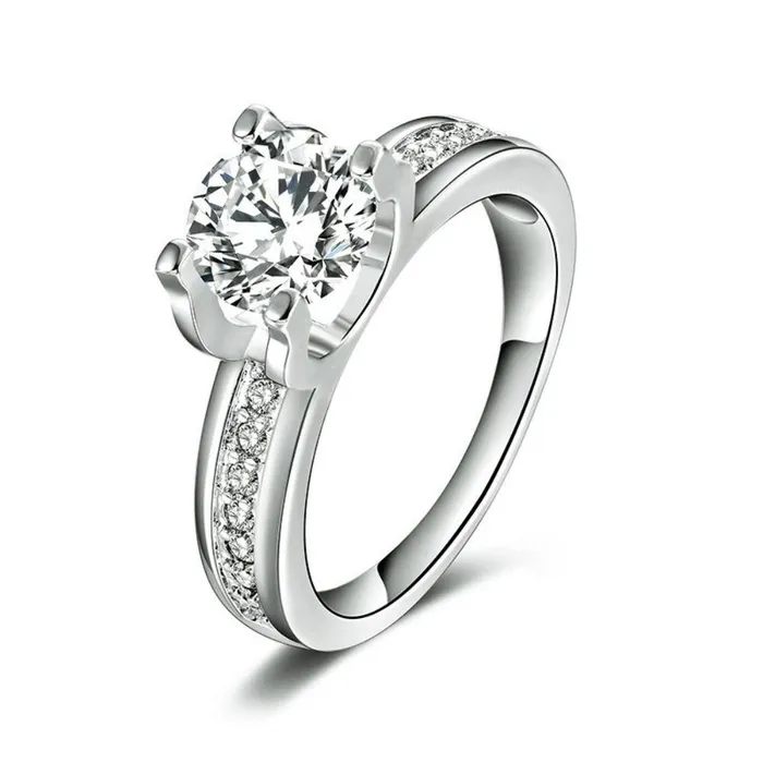 15 Carat Cubic Zirconia Wedding Ring for Women White Gold Luxury Engagement Ring Sparkling Selections Rings 15 Carat Cubic Zirconia Wedding Ring for Women White Gold Luxury Engagement Ring Sparkling Selections Rings