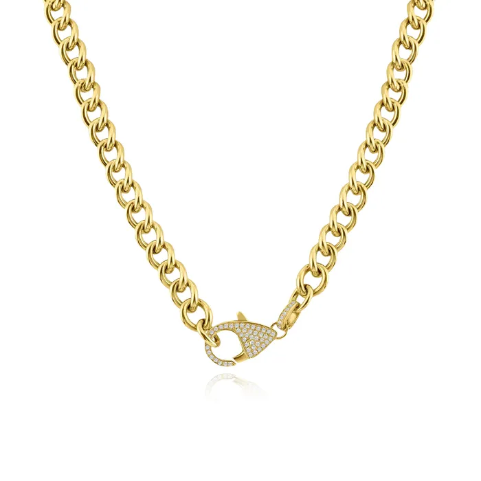 Alev Jewelry Necklaces Chain Link Diamond Clasp Necklace
