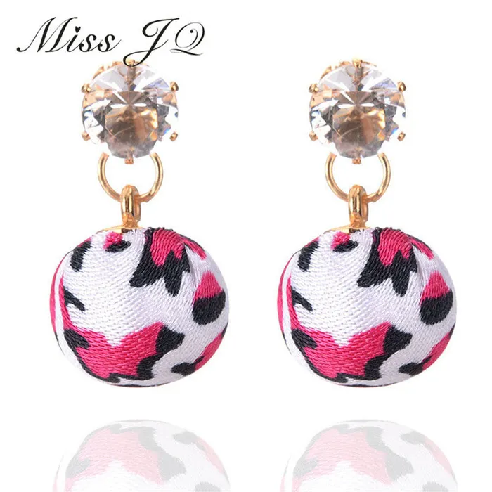 Bohemia Rhinestone Leopard Ball Drop Earrings For Women sparklingselections Earrings