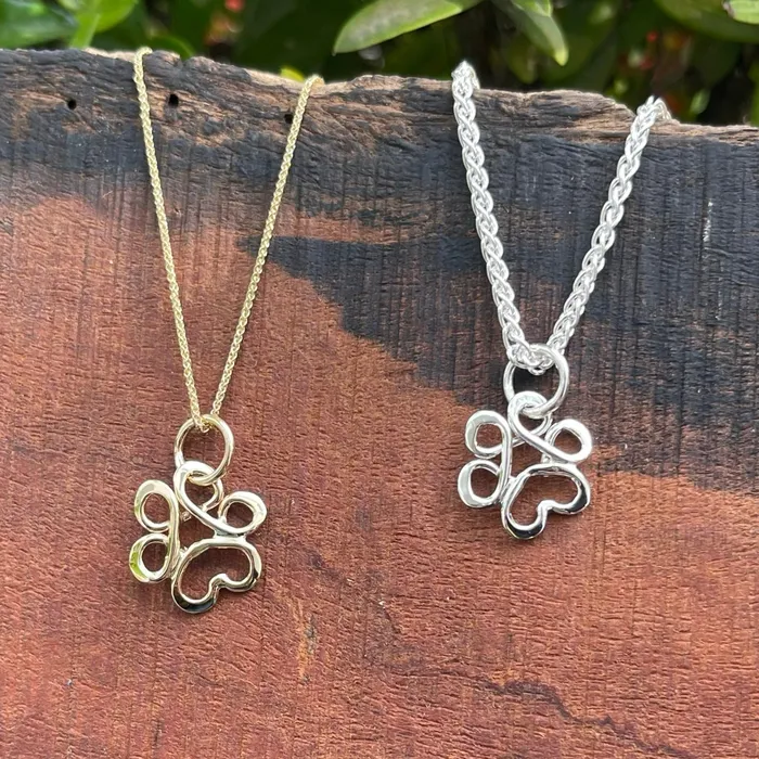 Crucian Gold Charm Necklaces Paws For Life Charm
