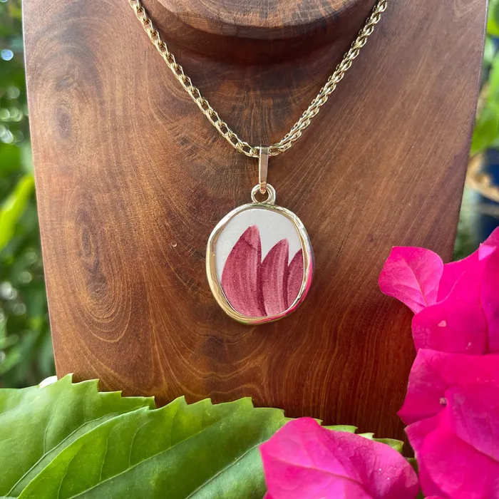 Crucian Gold PreStyled Sets Painterly Blush 14k Gold Pendant