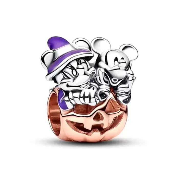 Disney Mickey Mouse Minnie Mouse Halloween Pumpkin Charm Pandora Charm Necklaces Disney Mickey Mouse Minnie Mouse Halloween Pumpkin Charm Pandora Charm Necklaces