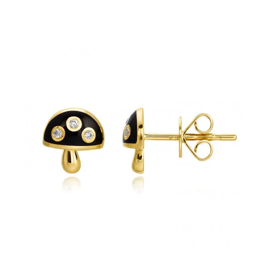 Earrings Alev Collection Small Enamel Mushroom Earrings