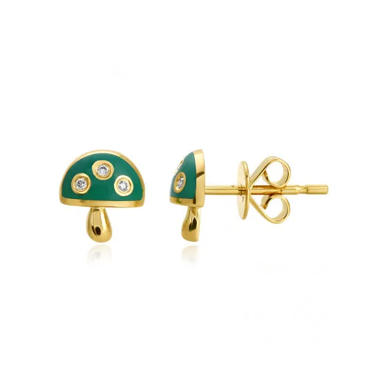 Earrings Alev Collection Small Enamel Mushroom Earrings