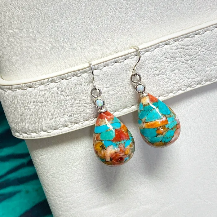 Earrings Elisa Ilana Turquoise Spiny Oyster Earrings Earrings Elisa Ilana Turquoise Spiny Oyster Earrings