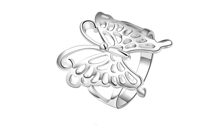 Earrings sparklingselections Silver Plated Fashion Beautiful Butterfly Rings Earrings sparklingselections Silver Plated Fashion Beautiful Butterfly Rings