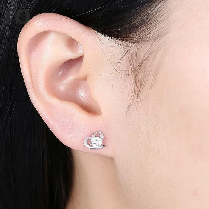 Earrings sparklingselections Sterling Silver Heart Fashion Girl Stud Earrings Women Earrings sparklingselections Sterling Silver Heart Fashion Girl Stud Earrings Women