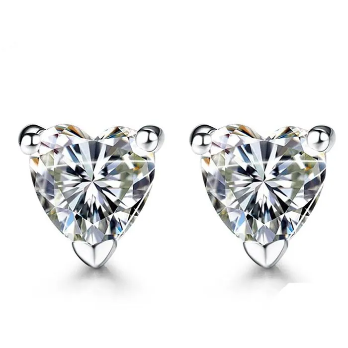 Earrings sparklingselections Trendy White Sterling Silver Sapphire Heart Stud Earrings Jewelry Gift Earrings sparklingselections Trendy White Sterling Silver Sapphire Heart Stud Earrings Jewelry Gift