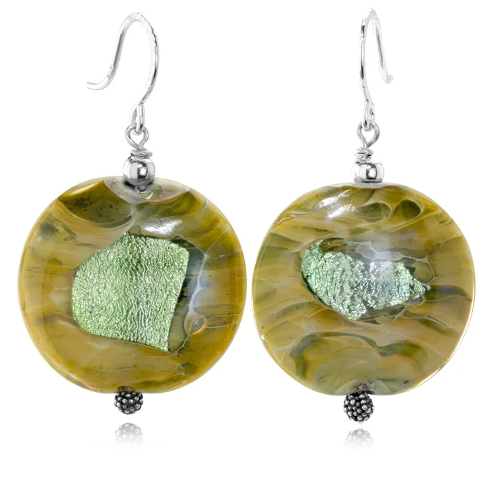 Earrings The Goddess Collection Green Glass Earrings Elisa Ilana