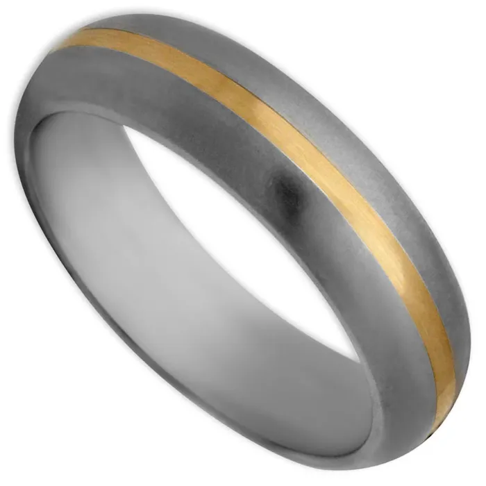 Edward Mirell Mens Gold Inlay Titanium 14K Ring Edward Mirell Rings