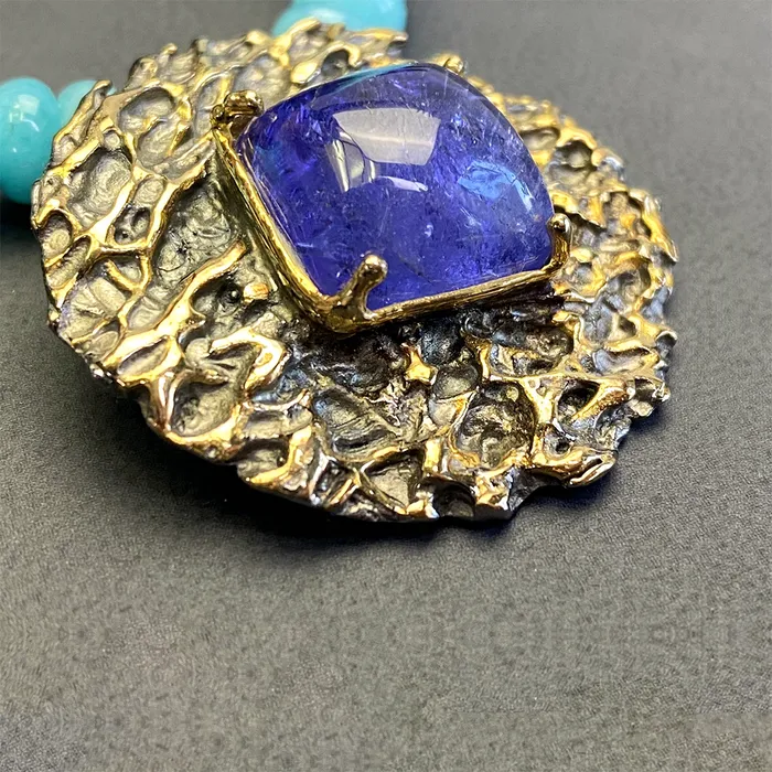 Elisa Ilana Necklaces Floral Collection Amazonite and Tanzanite Necklace Elisa Ilana Necklaces Floral Collection Amazonite and Tanzanite Necklace