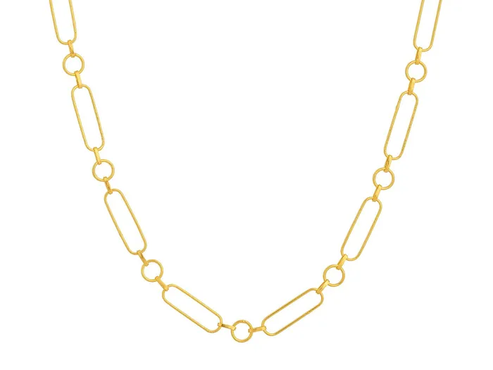 GG GOLD CLS Necklaces GURHAN Hoopla Gold Link Short Necklace Mixed Oval and Round Chain GG GOLD CLS Necklaces GURHAN Hoopla Gold Link Short Necklace Mixed Oval and Round Chain