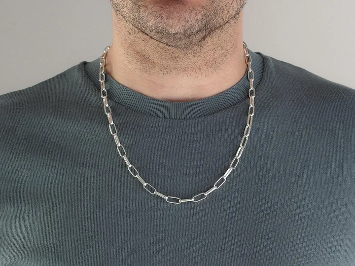 GURHAN Mens Sterling Silver Link Short Necklace Rounded Oval Links GG SILVER NEW Necklaces GURHAN Mens Sterling Silver Link Short Necklace Rounded Oval Links GG SILVER NEW Necklaces