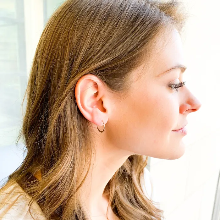 Hoops By Hand Earrings 15mm Hammered Hoop Earrings 14K Gold Filled Hoops By Hand Earrings 15mm Hammered Hoop Earrings 14K Gold Filled