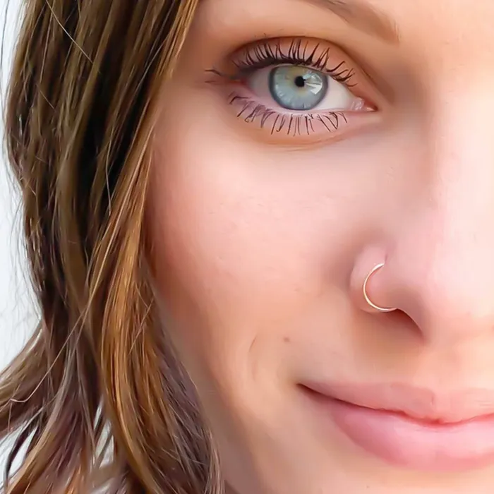 Hoops By Hand Rings Solid Gold Nose Ring Hoop 14K 10K 18K 24K