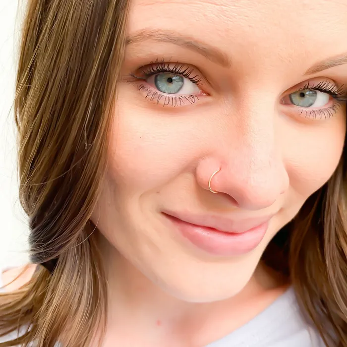 Hoops By Hand Rings Solid Gold Nose Ring Hoop 14K 10K 18K 24K