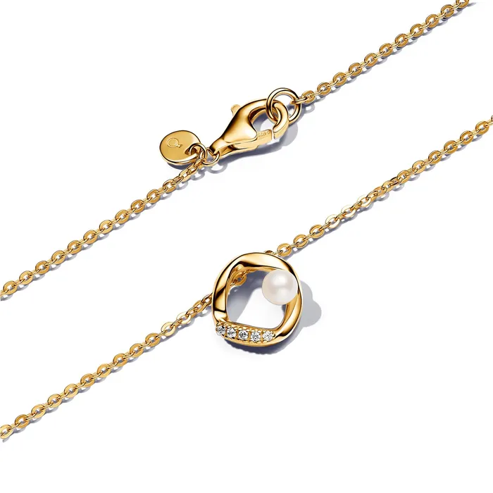 Necklaces Pandora Organically Shaped Pav Circle Treated Freshwater Cultured Pearl Collier Necklace Pandora Necklaces Pandora Organically Shaped Pav Circle Treated Freshwater Cultured Pearl Collier Necklace Pandora