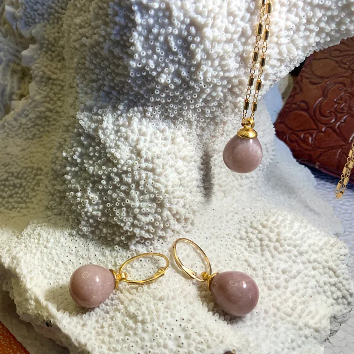 Necklaces Pink Moonstone Necklace Elisa Ilana