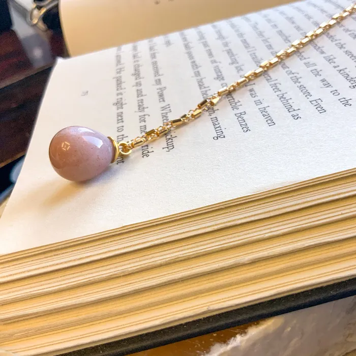 Necklaces Pink Moonstone Necklace Elisa Ilana