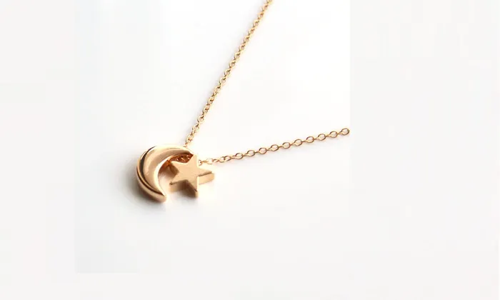 Necklaces sparklingselections Gold color Moon Star Pendent Necklace For Women Necklaces sparklingselections Gold color Moon Star Pendent Necklace For Women
