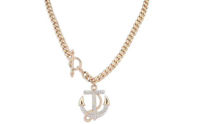 Necklaces sparklingselections Gold Plated Crystal Anchor Pendant Necklace