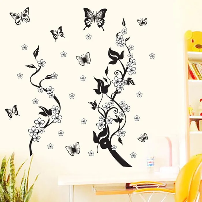 Necklaces sparklingselections New Butterfly Flowers Tree Wall Stickers