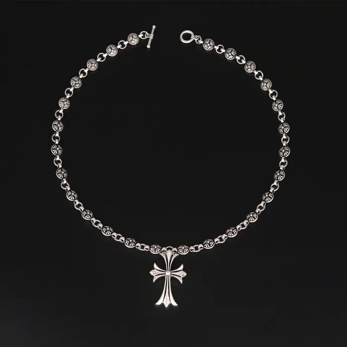 Necklaces Vintage Silver Cross Pendant Necklace With Ball Chain Ashley Jewels