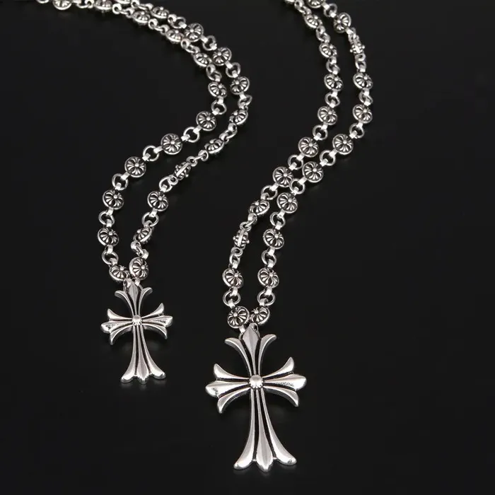 Necklaces Vintage Silver Cross Pendant Necklace With Ball Chain Ashley Jewels