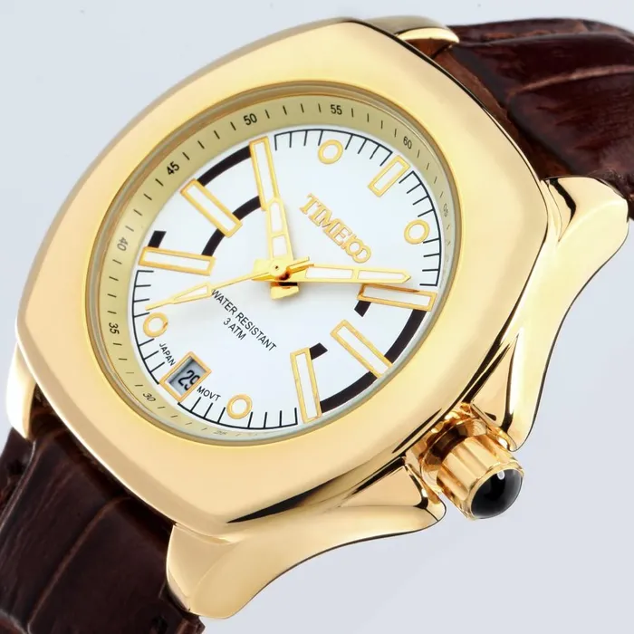 New Women Gold Alloy Case Brown Leather Strap Watch sparklingselections Watches New Women Gold Alloy Case Brown Leather Strap Watch sparklingselections Watches