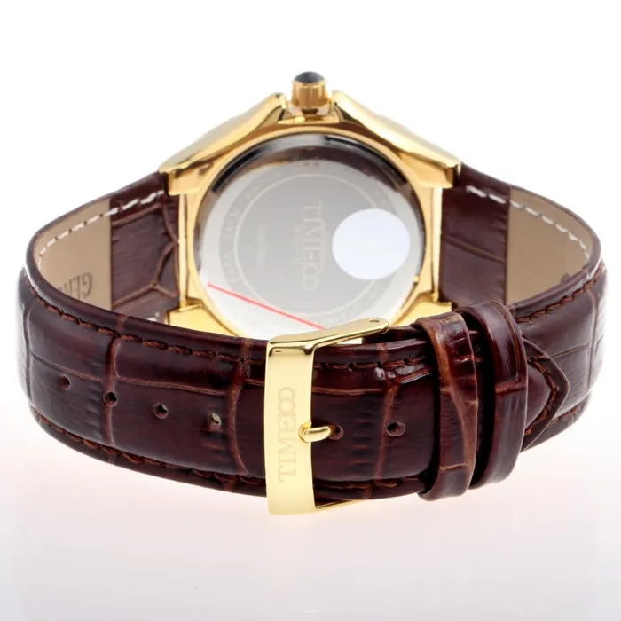 New Women Gold Alloy Case Brown Leather Strap Watch sparklingselections Watches New Women Gold Alloy Case Brown Leather Strap Watch sparklingselections Watches