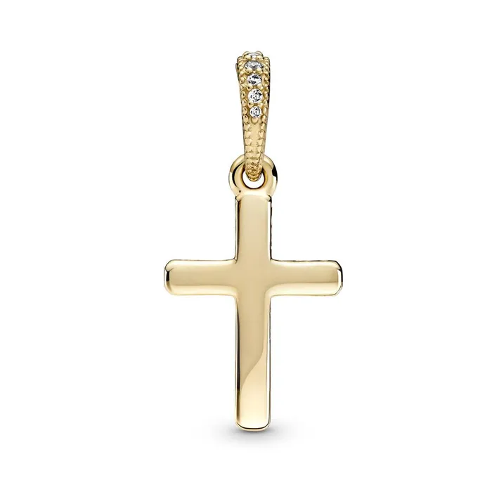Pandora 14k Gold Sparkling Cross Dangle Pendant Charm Pandora Charm Necklaces Pandora 14k Gold Sparkling Cross Dangle Pendant Charm Pandora Charm Necklaces