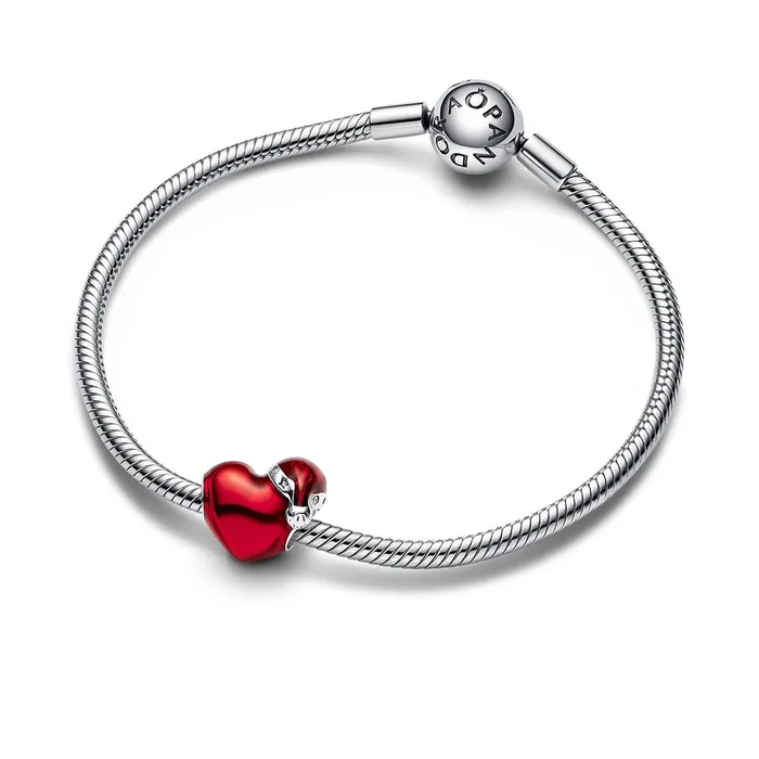 Pandora Charm Necklaces Pandora Metallic Red Christmas Heart Charm