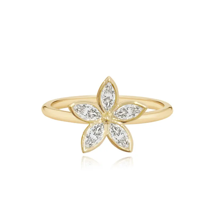 Rings Alev Jewelry Marquise Bezel Flower Ring